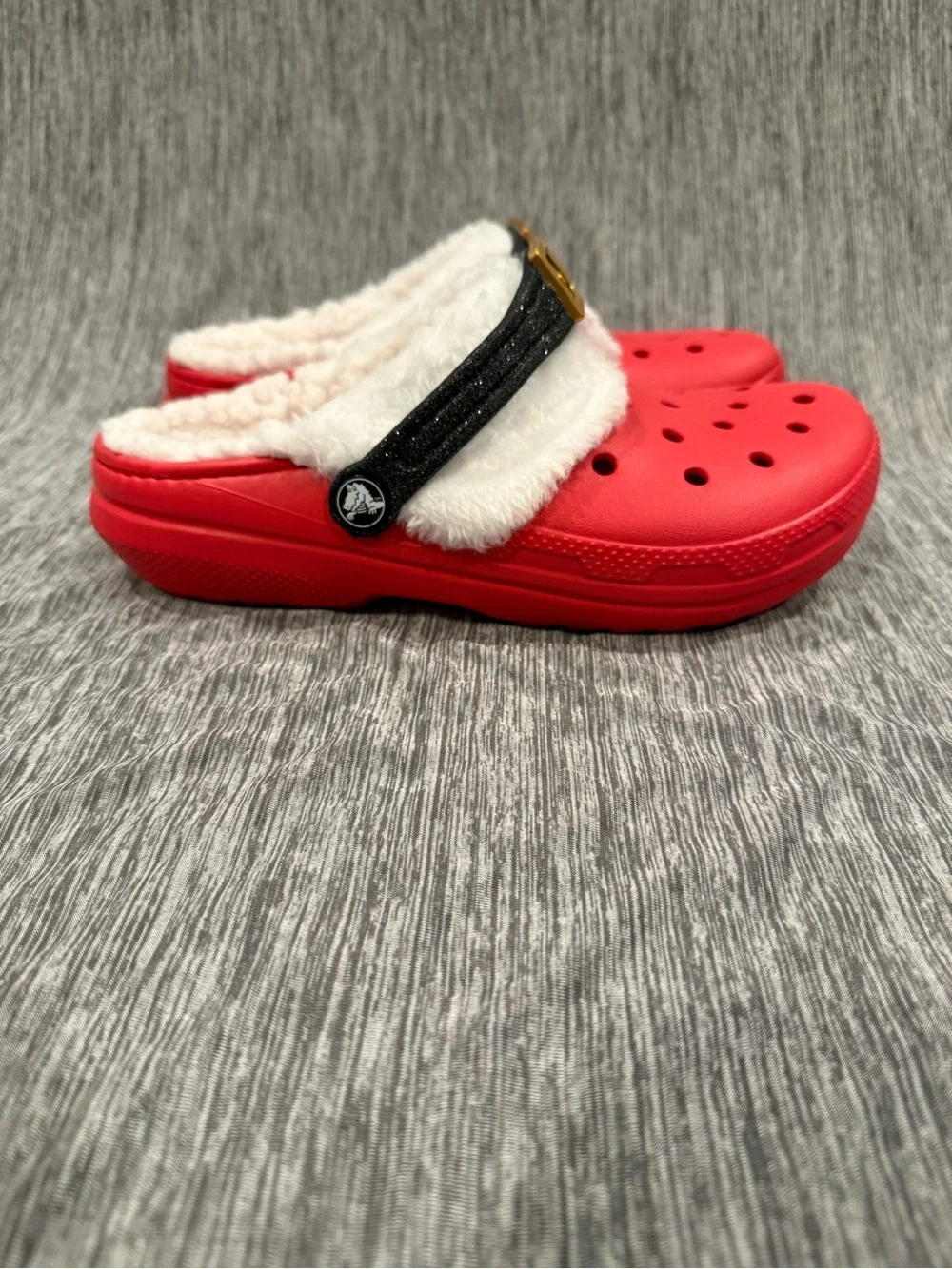 CROCS Red Kids Fleece-Lined Santa Clog